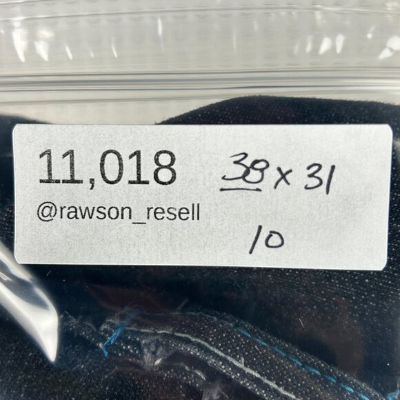 Black Lacquer Y2K Embroidered Jeans 38x31 Skater Punk Streetwear Black Goth 90s - Picture 7 of 7